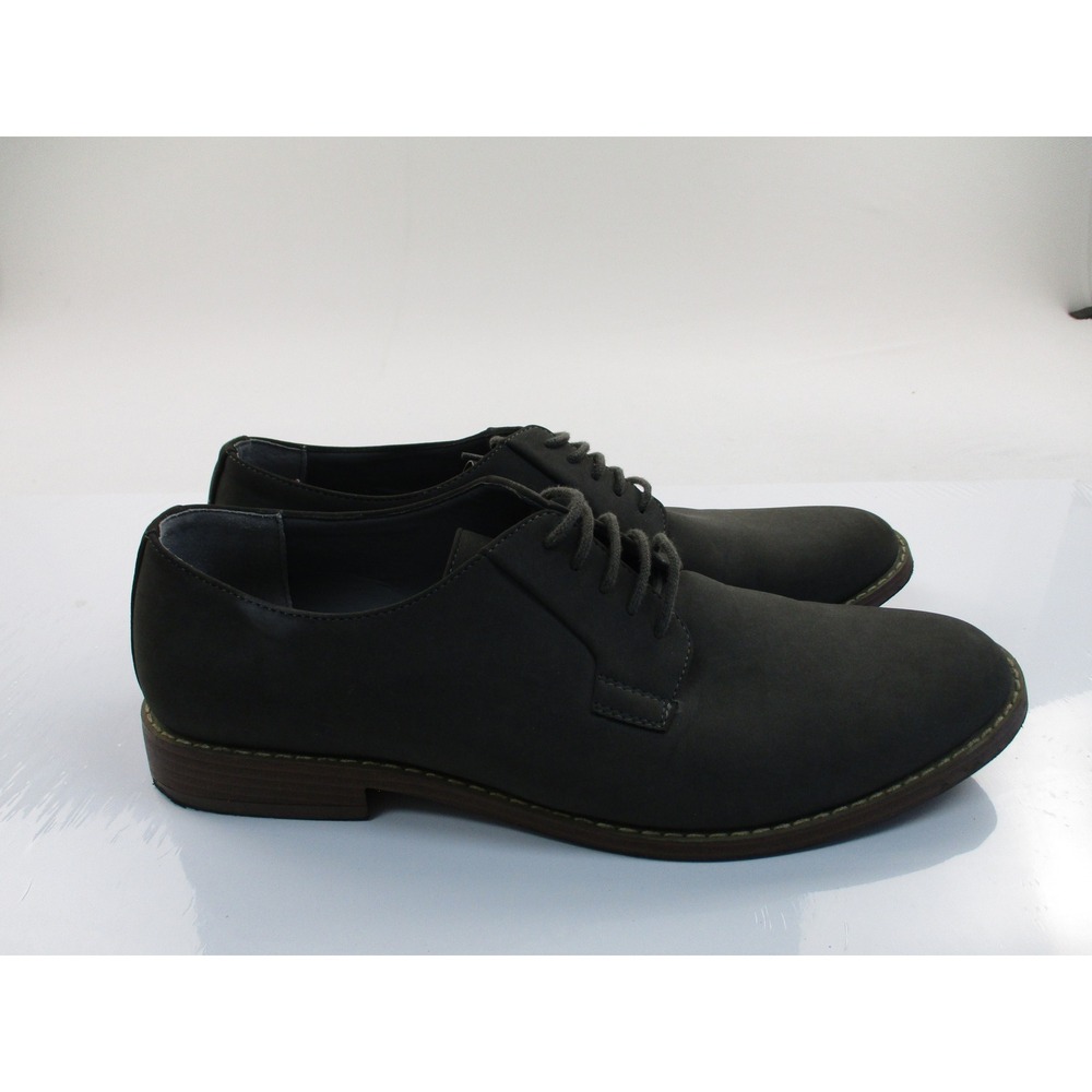 Perry Ellis Dress Shoes Mens 11.5 Gray Portfolio Ultra Foam Lace Up Oxford
